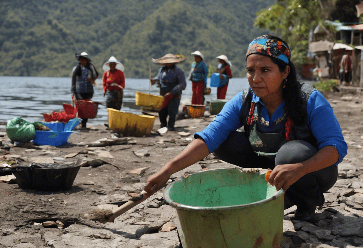 Mujeres Indígenas Lideran Esfuerzos de Limpieza en el Lago Atitlán de Guatemala