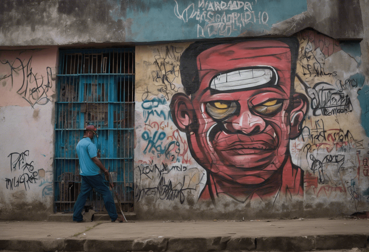 Honduras utiliza miembros de pandillas encarcelados para borrar grafitis.