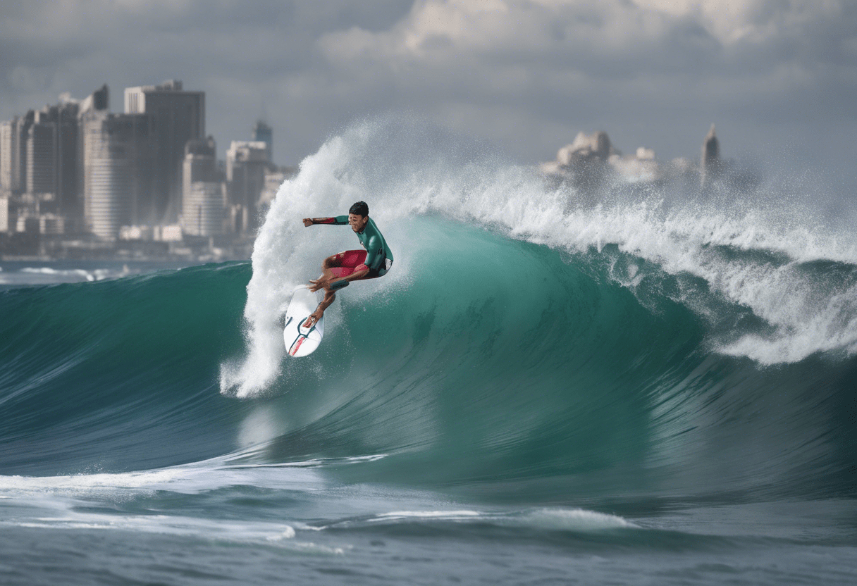 Iconic Photo of Gabriel Medina Captured at Paris 2024 Surfs Up the Olympics :